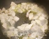 A picture of step 1 of Spaghetti with sword fish ragu.