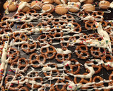 A picture of step 3 of Buddy the elf Chex mix.