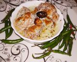 A picture of step 8 of Green masala Dahi brde.