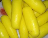 A picture of step 3 of Chawal ke chamcham/rice sweets.