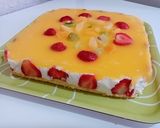 Pas rețetă Cheesecake cu blat din pandișpan, fructe de anotimp și fanta 5 fotografie