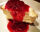 A picture of step 7 of Simple White Chocolate Cheesecake with Raspberry Sauce.