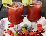 A picture of step 7 of Watermelon Pomegranate Grapes Mocktail.
