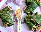 A picture of step 7 of Palak paneer kathi roll.