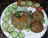 A picture of step 1 of Vegetable colour layar rice #cookpadApp.