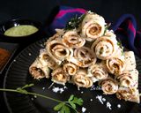 A picture of step 7 of Semolina Khandvi (Tiffin friendly).