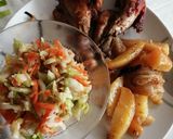 Gm Pácolt csirkecomb vele sült burgonya és hagyma, káposzta sali recept fázis 3 fotója