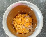 A picture of step 2 of Red Poha Cup Puttu.