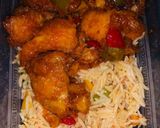 A picture of step 5 of Stir fried basmati rice and sweet and sour fish fillet.