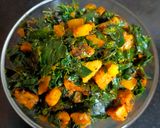 A picture of step 4 of Moringa Leaves and Potato Subzi.
