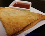 A picture of step 4 of Puff – Spicy Mashed potato filling in crispy puff pastry sheets.