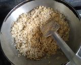 A picture of step 3 of Coconut sooji burfi.