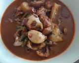 Foto langkah ke 4 dari resep Tumis Sotong Terong Pedas.