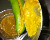 A picture of step 2 of Bharva mirchi.