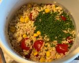 A picture of step 3 of Couscous salad with tuna.