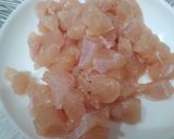 A picture of step 1 of Chicken chana chaat.