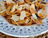 Foto del paso 9 de la receta Spaghetti con pesto rojo y almejas
