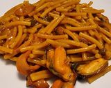 Foto del paso 10 de la receta: Fideos perla con calamares y mejillones