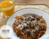 Foto langkah ke 10 dari resep 45. Spaghetti Ai Funghi (Creamy Spaghetti Mushroom) in one Wok.
