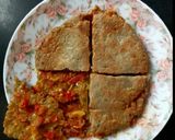A picture of step 4 of LEFTOVER BAINGAN BHARTA STUFF BAJRA ROTLA (stuffed Millet flour flatbread).