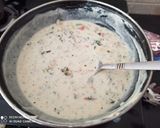 A picture of step 3 of Macaroni in Mushroom and bell pepper sauce.