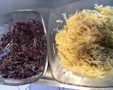Une image de l'étape 4 de Gratin aux deux pommes de terre,deux fromages et saucisses blanches.