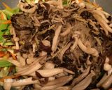 A picture of step 9 of Stir-Fried Mixed Vegetables with Egg Crepe and Curry Sauce.