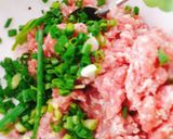 Hình bước làm 1 của món Tàu hủ trắng kẹp thịt