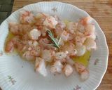 Foto del passaggio 6 della ricetta Tortiglioni con gamberi, crema di melanzane e datterini
