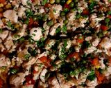 Pas rețetă Franjuri din piept de pui cu amestec de legume congelate 3 fotografie