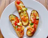 A picture of step 4 of My version of Bruschetta.
