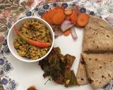 A picture of step 13 of Sukhi urad dal and chilli tomato bangain.