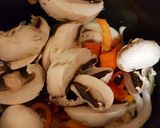 A picture of step 5 of My Mango Chutney sweet Chilli Chicken & Mushrooms. Slow cooked.
