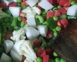 A picture of step 5 of Kolhapuri Mixed Veg Curry.