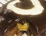 A picture of step 8 of Decadent checkers cake in microwave.