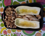 Foto del paso 1 de la receta: Calabacín relleno de berenjena, pavo y queso