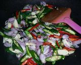 Foto langkah ke 2 dari resep Ceplok Masak Terasi Cabai Hijau.
