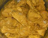 A picture of step 1 of Dhania Chicken.