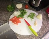 A picture of step 2 of Braised Pork Chops, White Rice, Lettuce and Tomato Salad.