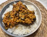 Foto del paso 5 de la receta: Arroz blanco con berenjena asada y salsa boloñesa de jamón serrano !!!!