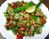 A picture of step 4 of Red ruby tomato & Emerald green pepper, potato salad with Tulsi sparkle.
