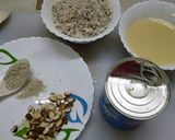 A picture of step 1 of Coconut laddu.