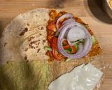 A picture of step 8 of Wrap & kebab from leftover bhaji.