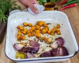A picture of step 4 of Warm Fava Bean & Spiced Roasted Vegetable Salad.