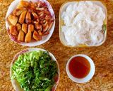 Hình bước làm 4 của món Bún thịt nướng, chả giò