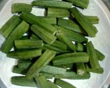 A picture of step 1 of Bharva bhindi |Masala bhindi.