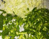 A picture of step 2 of Green vegetable spegati.