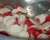 A picture of step 2 of Gajer Mouli or Hari Mirch ka Achar.
