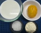 A picture of step 1 of Mango Kheer.