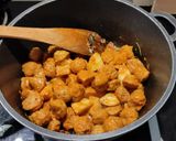A picture of step 9 of Soya chunks, potato biryani.